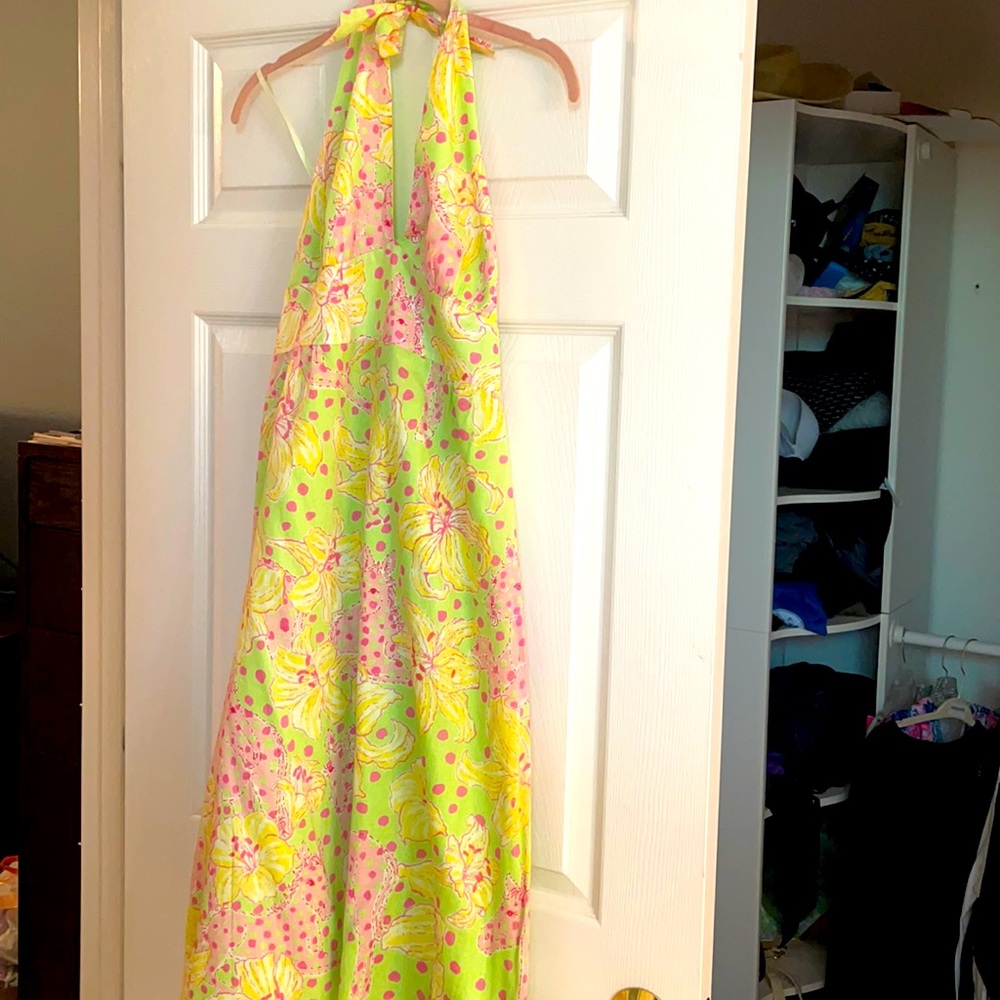 LILLY PULITZER KENTUCKY DERBY THEME HALTER DRESS